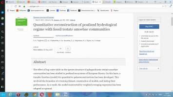 Quantitative reconstruction of peatland hydrological regime with fossil testate amoebae communities
